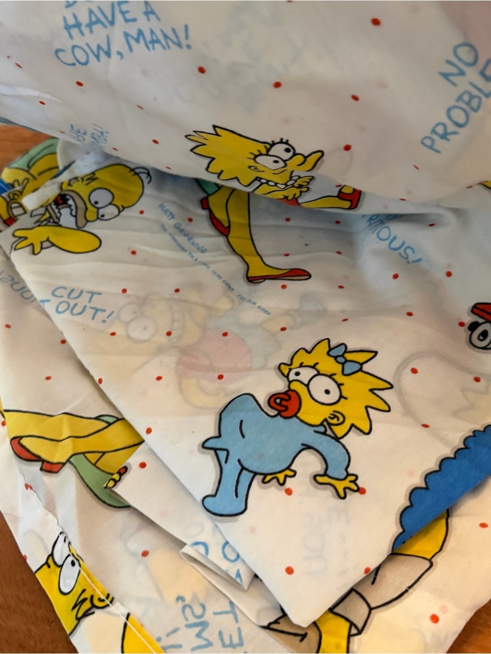 Vintage 1990 The Simpsons Fox Twin Size Flat Sheet The Bibb Co Bart Lisa Simpson
